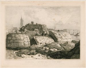 1832年6月に登場したオールドロンドンブリッジの一部 作： エドワード・ウィリアム・クック